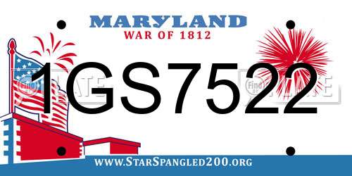 1GS7522 Maryland License Plate