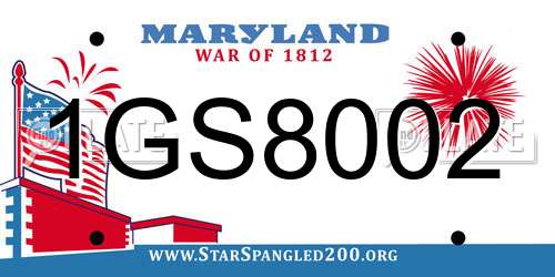 1GS8002 Maryland License Plate