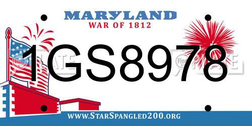 1GS8978 Maryland License Plate