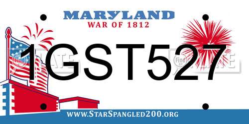 1GST527 Maryland License Plate