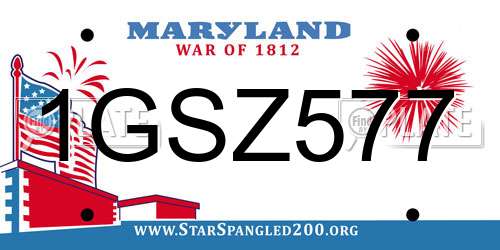 1GSZ577 Maryland License Plate