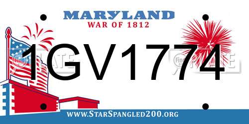 1GV1774 Maryland License Plate