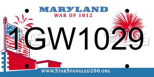1GW1029 Maryland License Plate