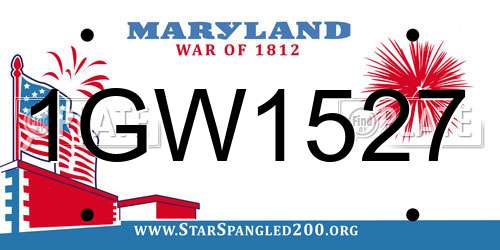 1GW1527 Maryland License Plate