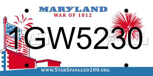 1GW5230 Maryland License Plate