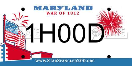 1H00D Maryland License Plate