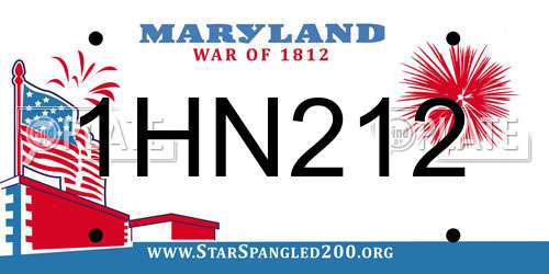 1HN212 Maryland License Plate