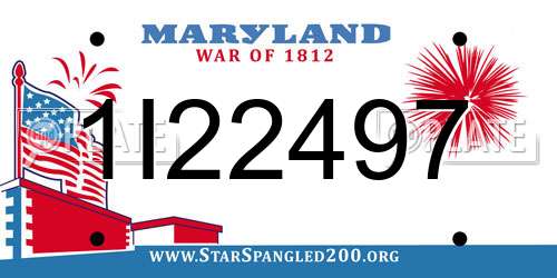 1I22497 Maryland License Plate