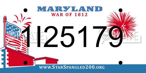 1I25179 Maryland License Plate