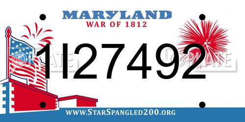1I27492 Maryland License Plate