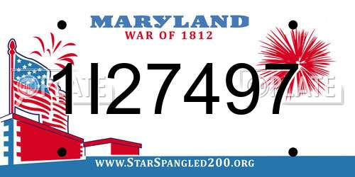 1I27497 Maryland License Plate