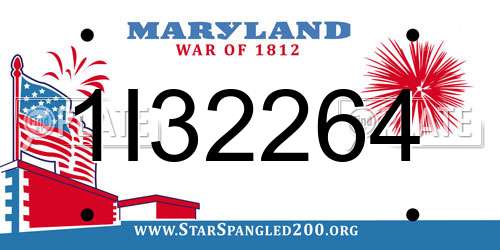 1I32264 Maryland License Plate