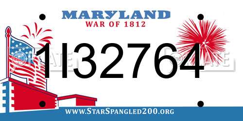 1I32764 Maryland License Plate