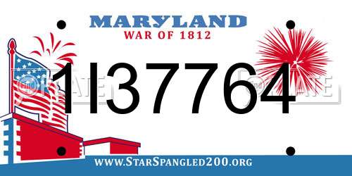 1I37764 Maryland License Plate