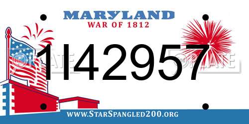 1I42957 Maryland License Plate