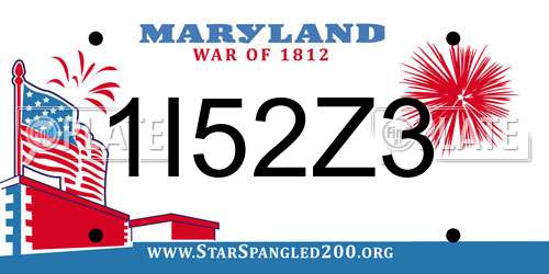 1I52Z3 Maryland License Plate
