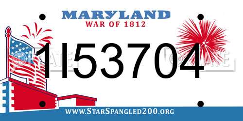 1I53704 Maryland License Plate