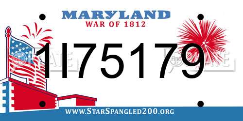 1I75179 Maryland License Plate
