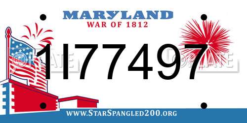 1I77497 Maryland License Plate