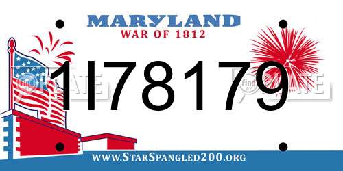 1I78179 Maryland License Plate