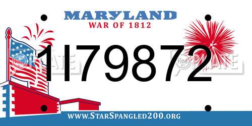 1I79872 Maryland License Plate