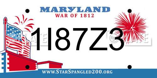 1I87Z3 Maryland License Plate