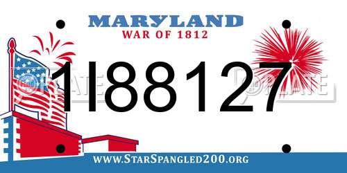 1I88127 Maryland License Plate