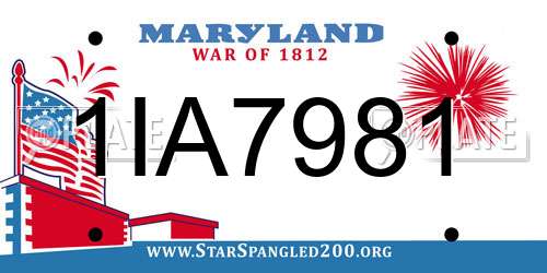 1IA7981 Maryland License Plate