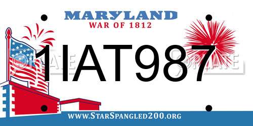 1IAT987 Maryland License Plate