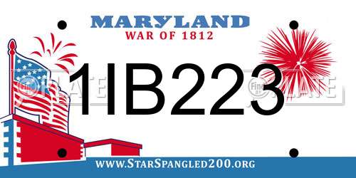 1IB223 Maryland License Plate