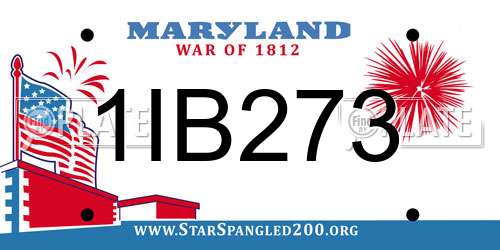 1IB273 Maryland License Plate