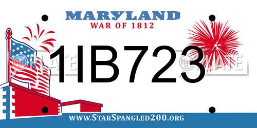 1IB723 Maryland License Plate