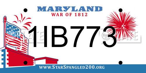 1IB773 Maryland License Plate