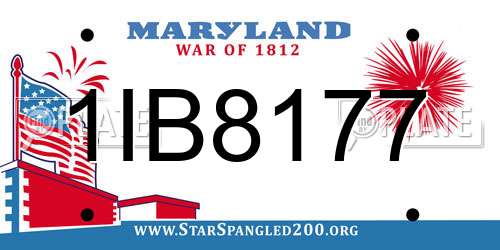1IB8177 Maryland License Plate