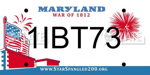 1IBT73 Maryland License Plate