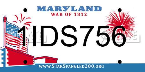 1IDS756 Maryland License Plate