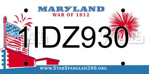 1IDZ930 Maryland License Plate