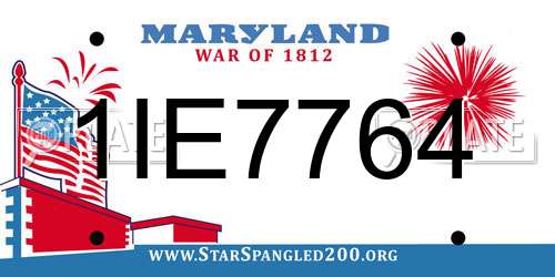 1IE7764 Maryland License Plate