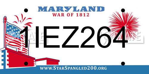 1IEZ264 Maryland License Plate