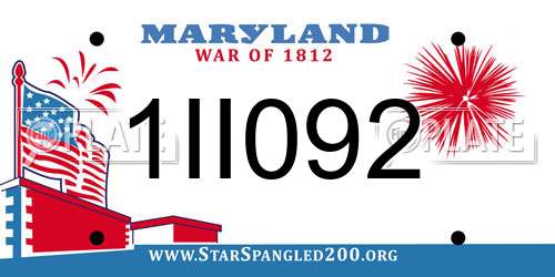 1II092 Maryland License Plate