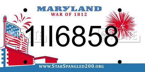 1II6858 Maryland License Plate