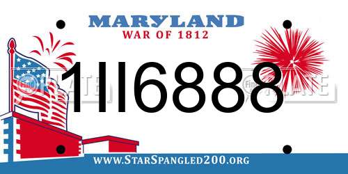 1II6888 Maryland License Plate