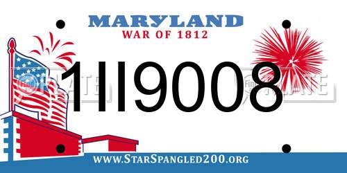1II9008 Maryland License Plate