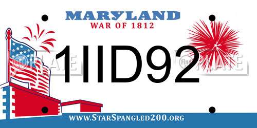 1IID92 Maryland License Plate