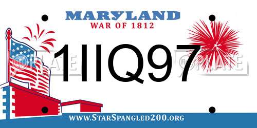 1IIQ97 Maryland License Plate