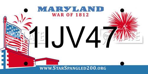 1IJV47 Maryland License Plate