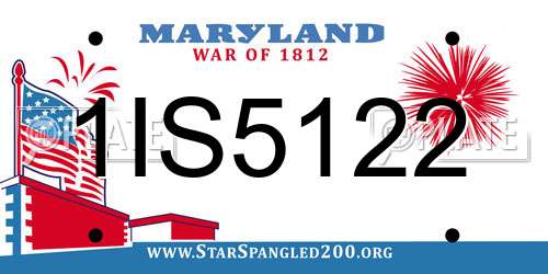 1IS5122 Maryland License Plate