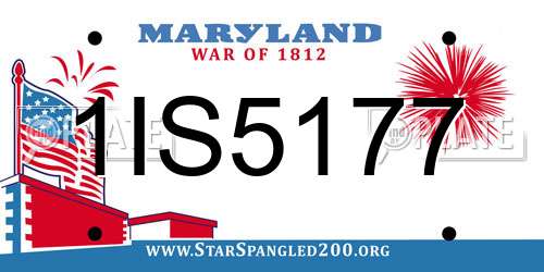 1IS5177 Maryland License Plate