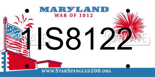 1IS8122 Maryland License Plate