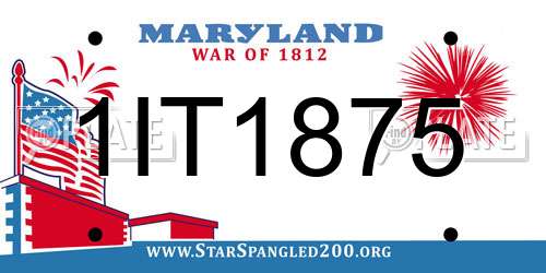 1IT1875 Maryland License Plate